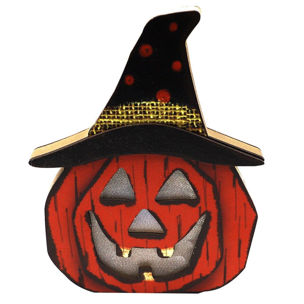 Creative Halloween Wooden Pumpkin Lamp Halloween Decorations - Partydeco
