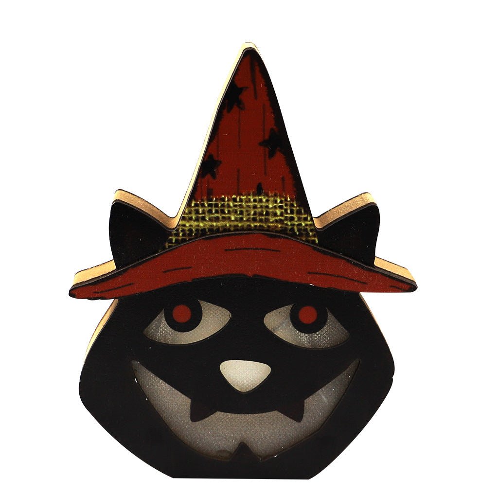 Creative Halloween Wooden Pumpkin Lamp Halloween Decorations - Partydeco