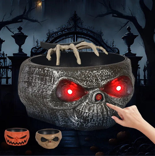 Halloween Candy Bowl Plastic Pumpkin Bowl With Motion Activated Hand, Halloween Serving Dishes Battery Operated Halloween Pumpkins Bowl For Trick-or-Treaters Party - Partydeco