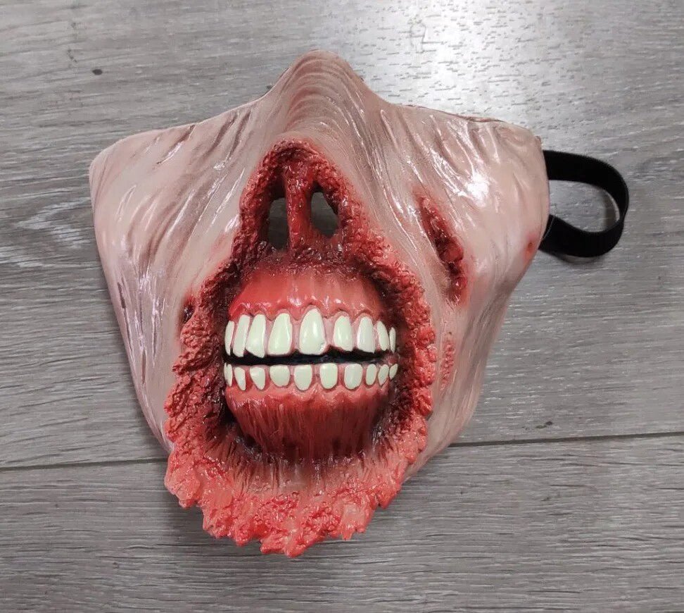 Halloween Mouth Burn And Rotten Face Latex Mask - Partydeco