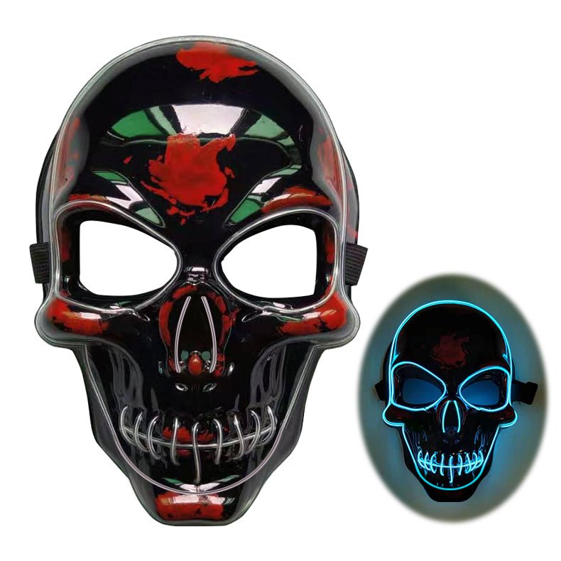 Halloween Skeleton Mask LED Glow Scary Mask - Partydeco
