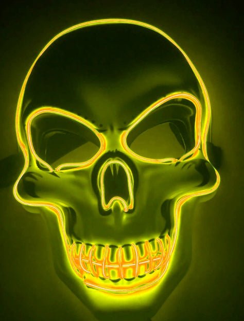 Halloween Skeleton Mask LED Glow Scary Mask - Partydeco