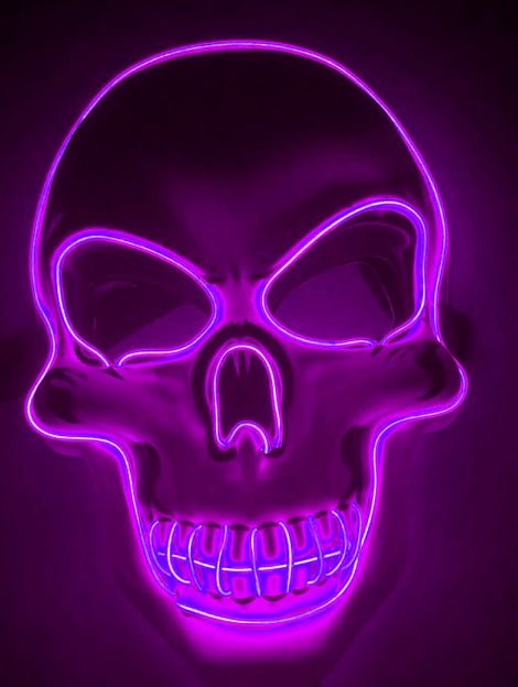 Halloween Skeleton Mask LED Glow Scary Mask - Partydeco
