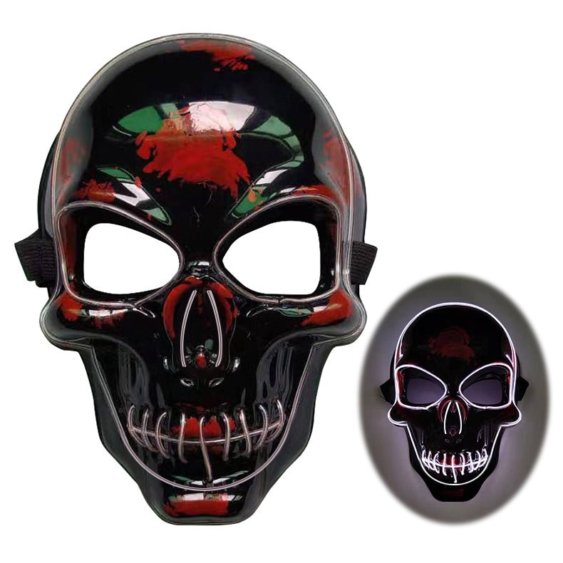Halloween Skeleton Mask LED Glow Scary Mask - Partydeco
