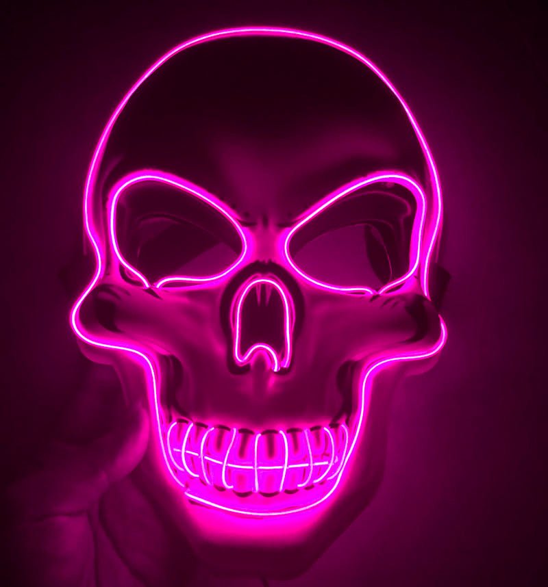 Halloween Skeleton Mask LED Glow Scary Mask - Partydeco