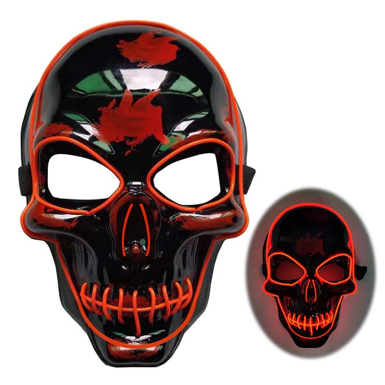 Halloween Skeleton Mask LED Glow Scary Mask - Partydeco