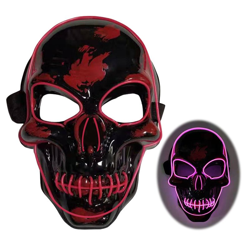 Halloween Skeleton Mask LED Glow Scary Mask - Partydeco