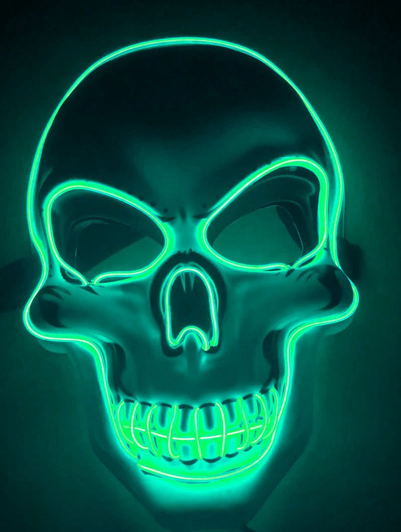 Halloween Skeleton Mask LED Glow Scary Mask - Partydeco