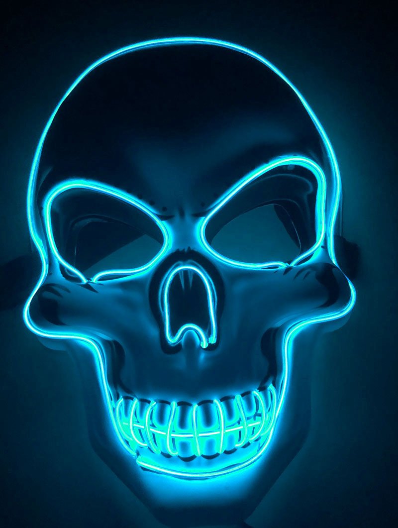 Halloween Skeleton Mask LED Glow Scary Mask - Partydeco