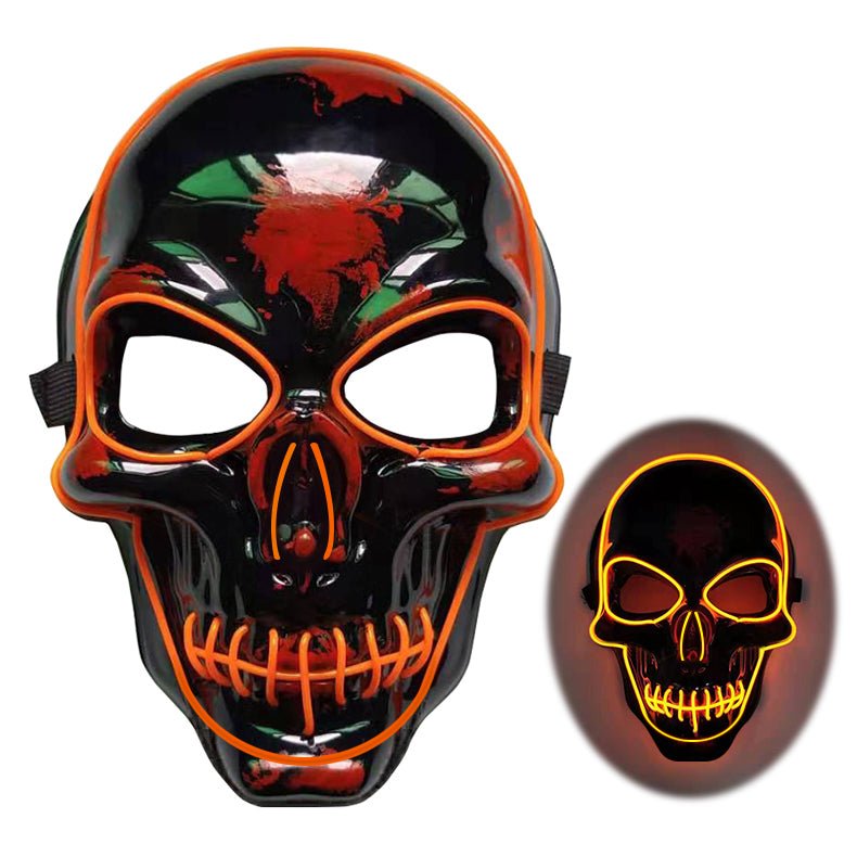 Halloween Skeleton Mask LED Glow Scary Mask - Partydeco