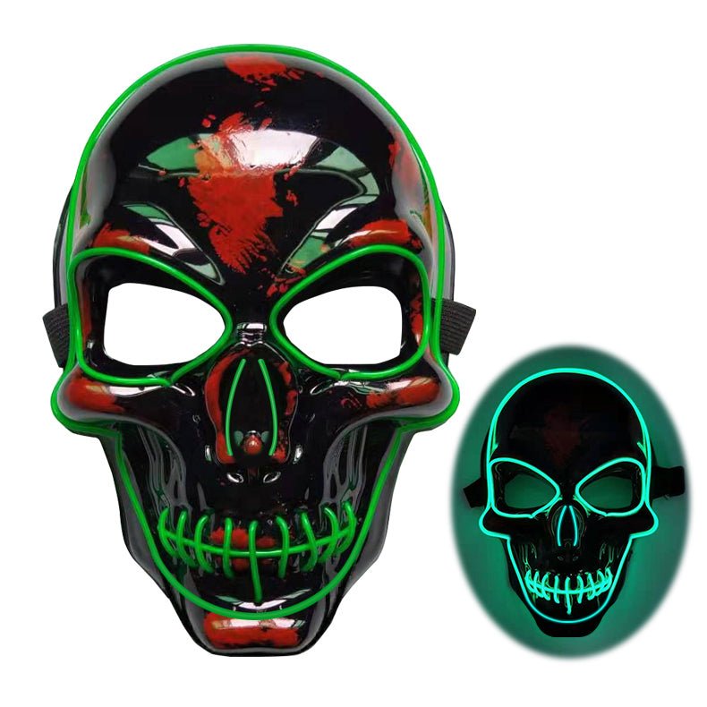 Halloween Skeleton Mask LED Glow Scary Mask - Partydeco