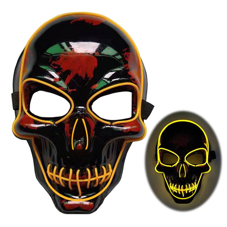 Halloween Skeleton Mask LED Glow Scary Mask - Partydeco