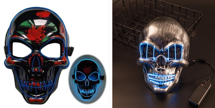 Halloween Skeleton Mask LED Glow Scary Mask - Partydeco