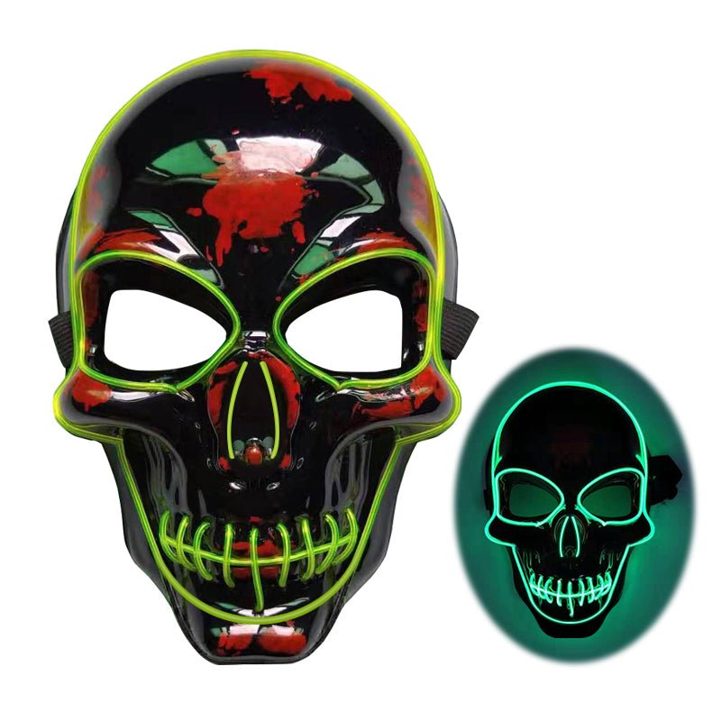 Halloween Skeleton Mask LED Glow Scary Mask - Partydeco
