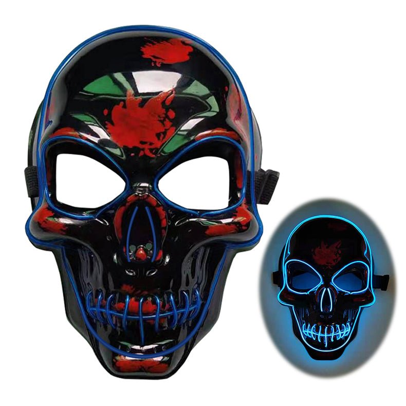 Halloween Skeleton Mask LED Glow Scary Mask - Partydeco