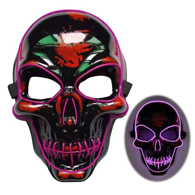 Halloween Skeleton Mask LED Glow Scary Mask - Partydeco