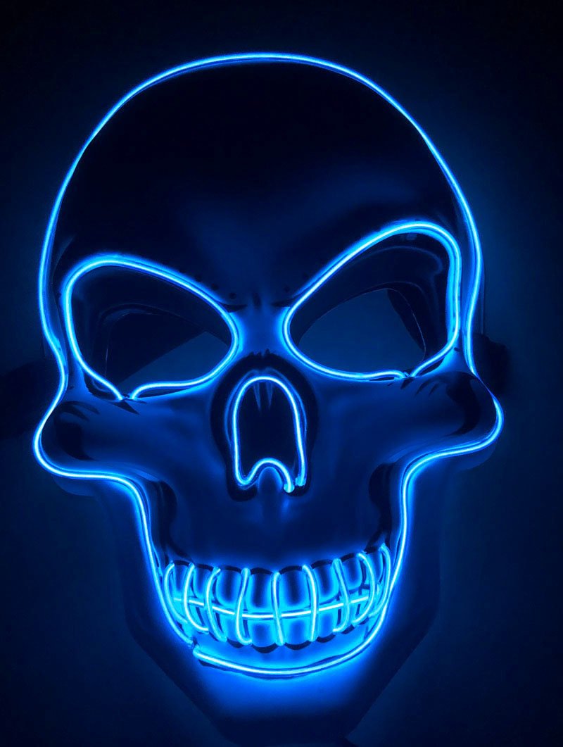 Halloween Skeleton Mask LED Glow Scary Mask - Partydeco