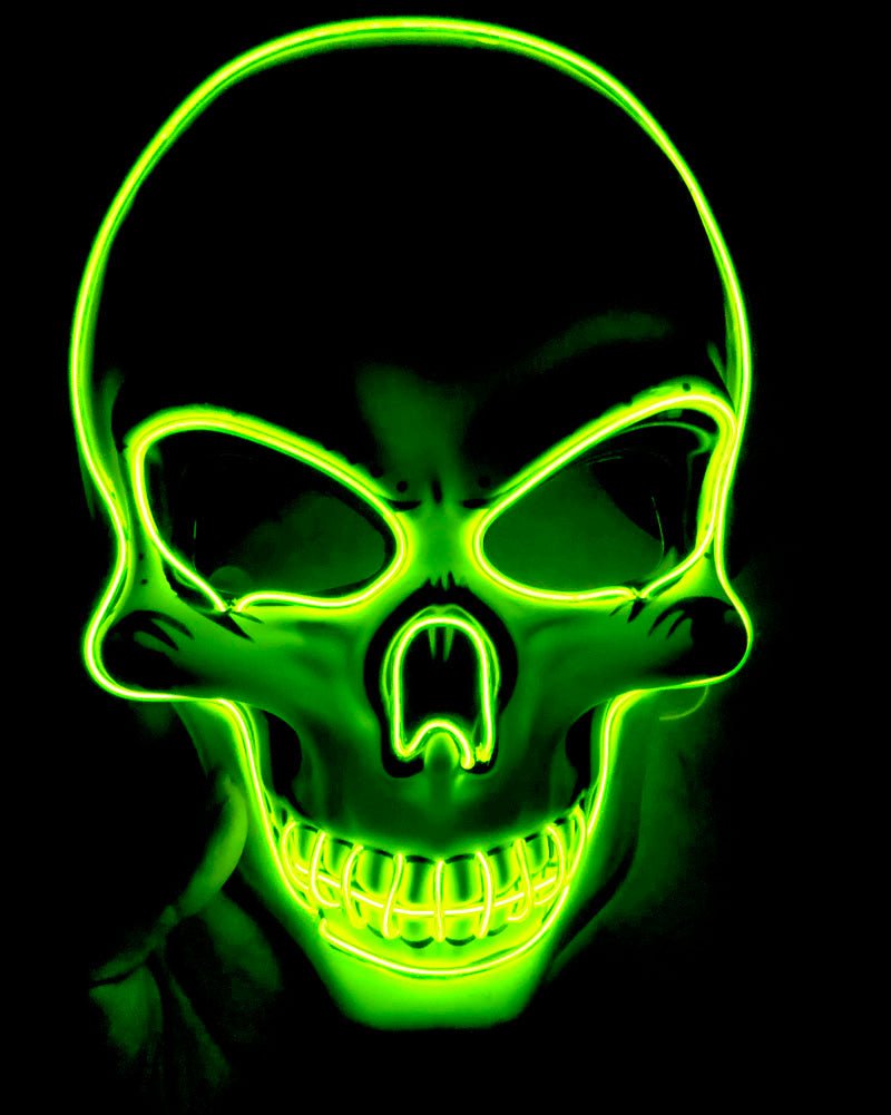 Halloween Skeleton Mask LED Glow Scary Mask - Partydeco